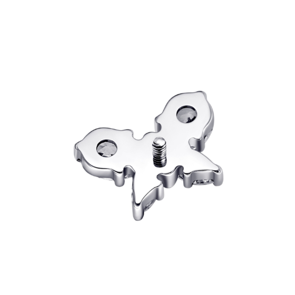 Titanium Vlinder Oorpiercing met Kristallen