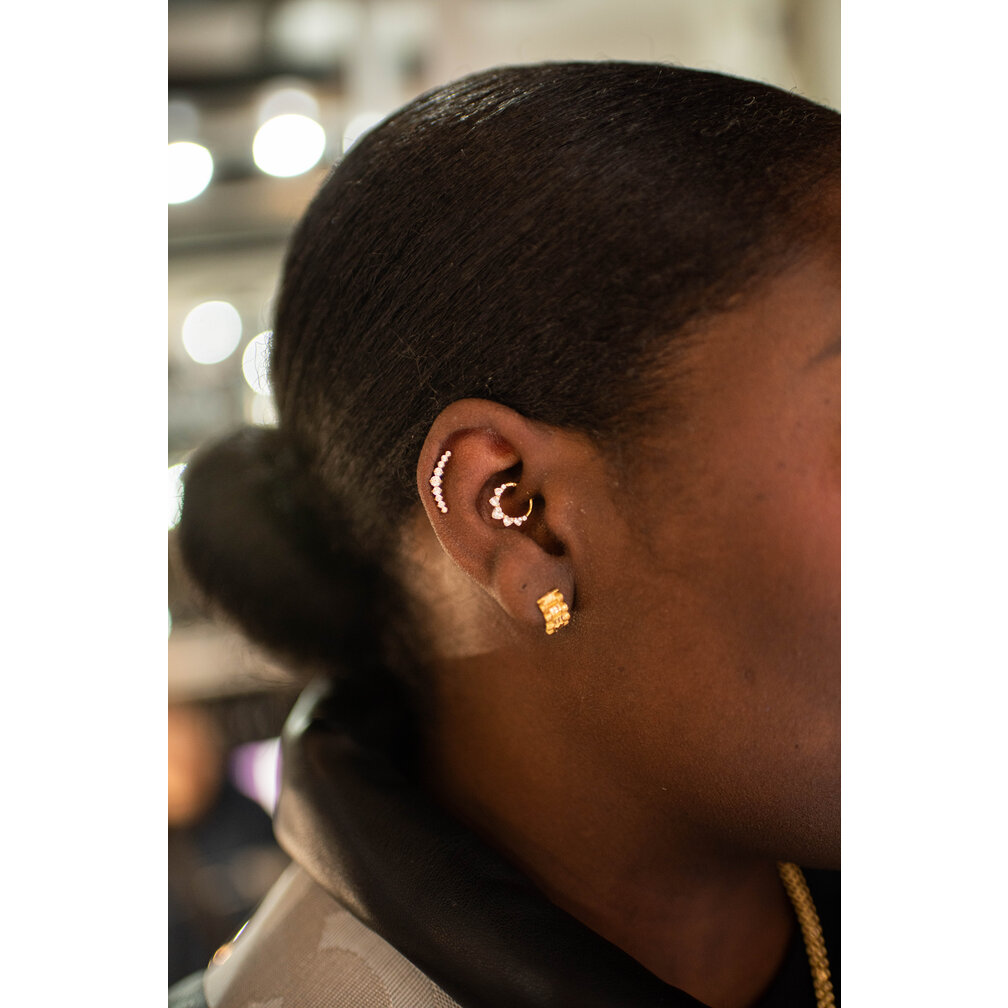 Elegant Titanium Helix / Tragus Piercing -  Crystals