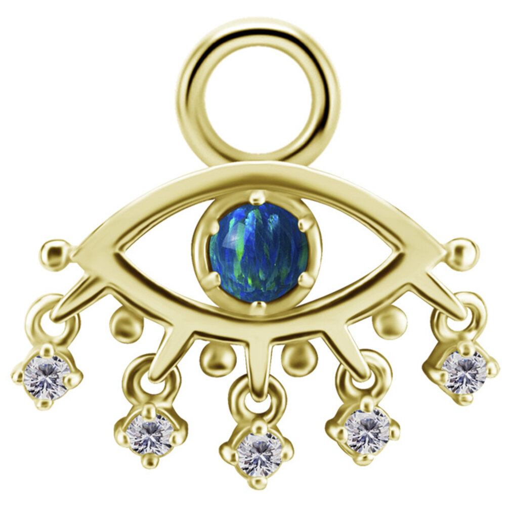 Segment Ring Hanger - Oog met Blauwe Opaal & Zirkonia
