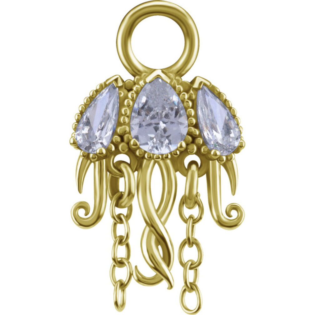 Segment Ring Hanger - Octopus met Zirkonia & Kettingdetails