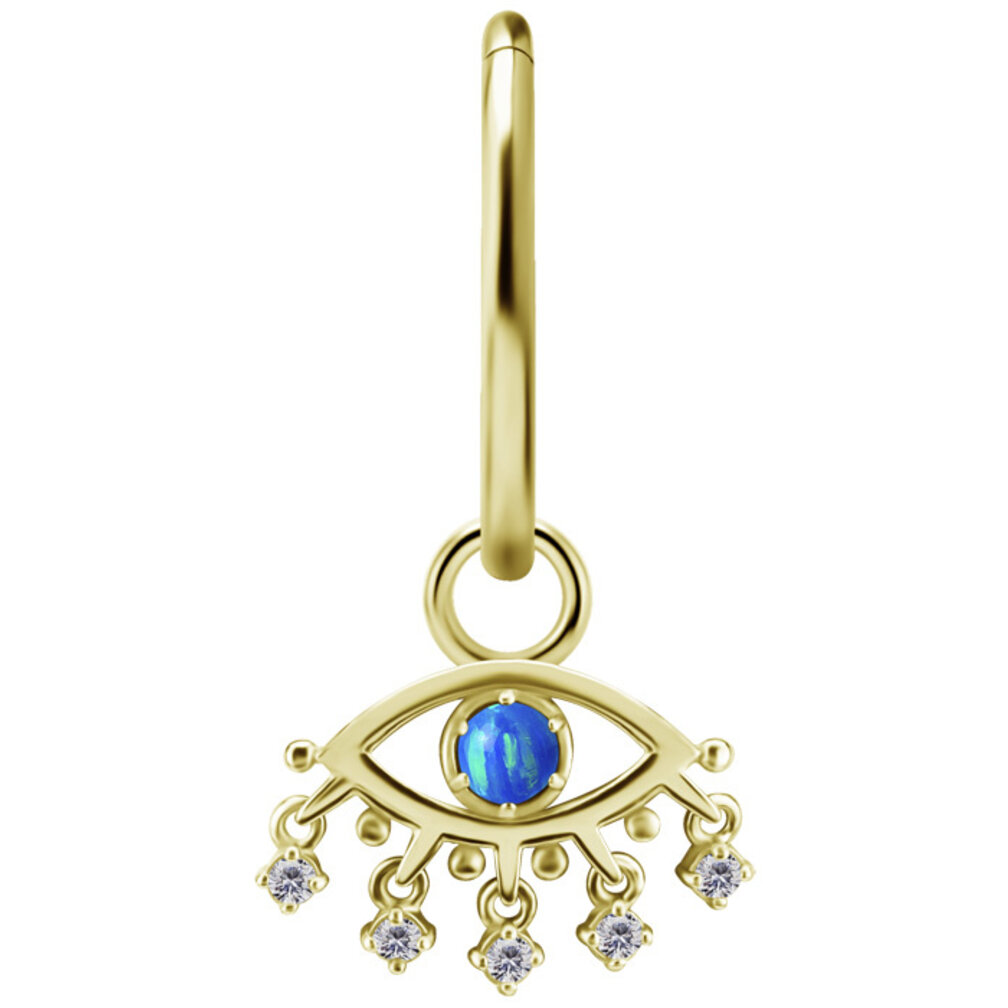 Segment Ring Hanger - Oog met Blauwe Opaal & Zirkonia