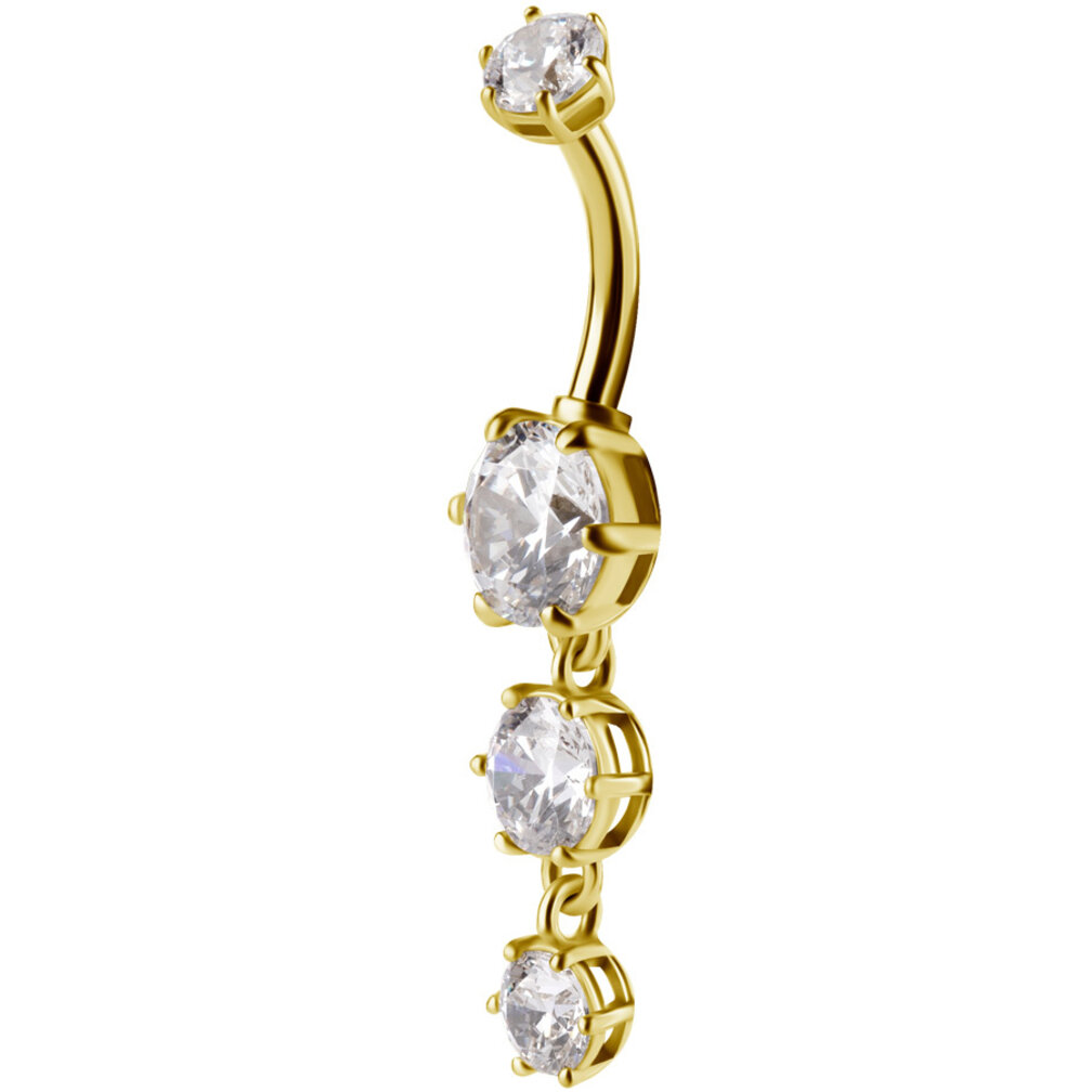 Elegant 18K Gold Navel Piercing with Premium Zirconia