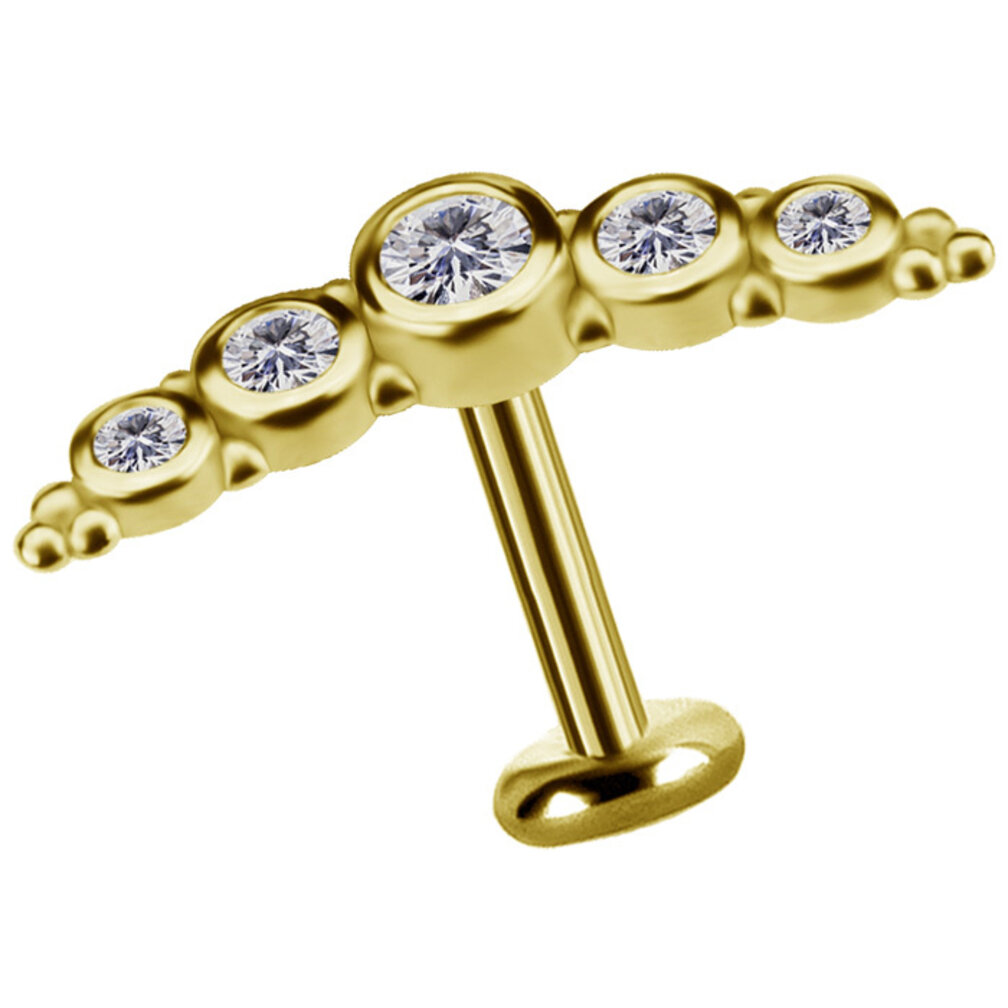 18K Gouden Helix Piercing met Stralende Zirkonia