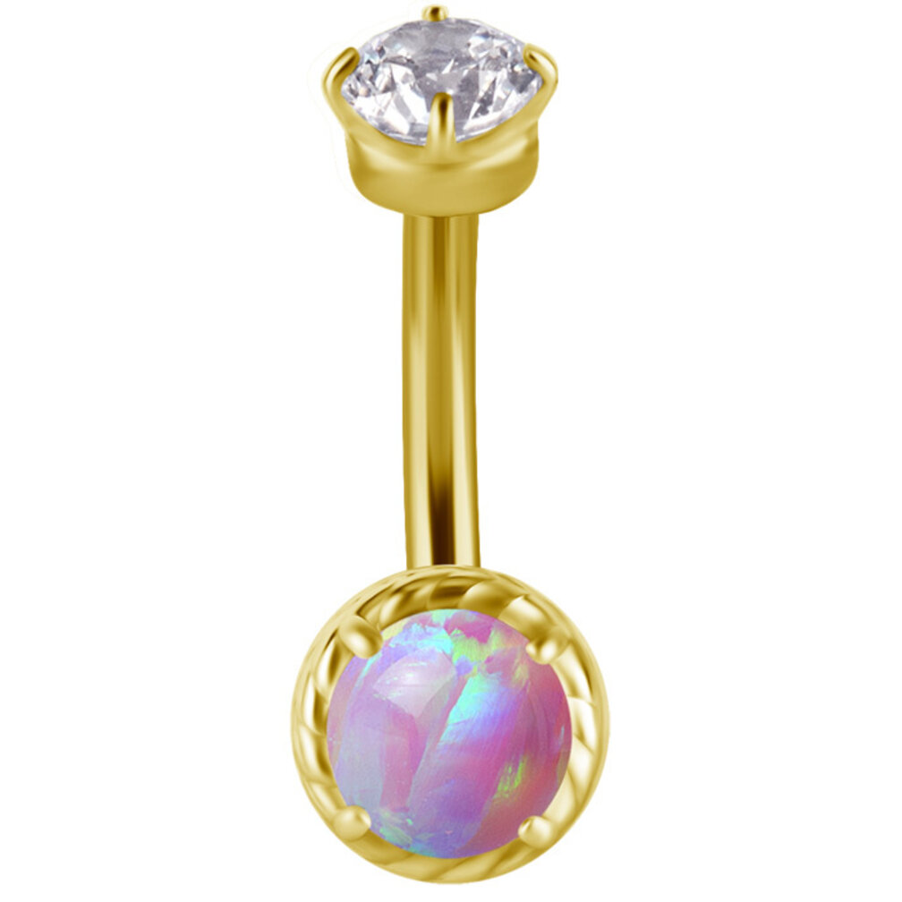 Rook Piercing met Opaal & Zirkonia – Luxueuze Glow