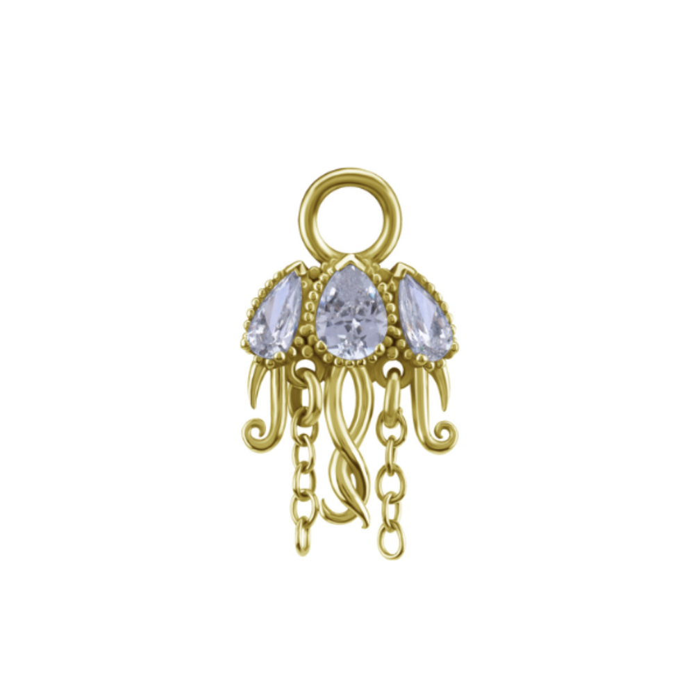 Segment Ring Hanger - Octopus met Zirkonia & Kettingdetails