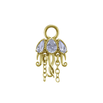 Piercings Works Segment Ring Charm - Octopus with  Zirconia