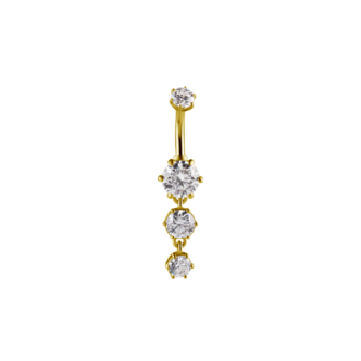 Piercings Works Elegant 18K Gold Navel Piercing with Premium Zirconia