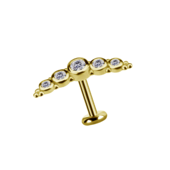 Piercings Works 18K Gold Helix Piercing with Zirconia