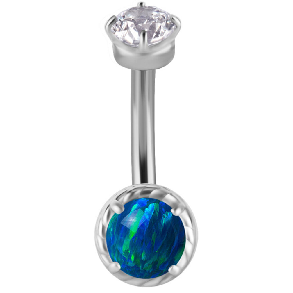 Rookpiercing met Opaal & Zirkonia – Stijlvol & Uniek