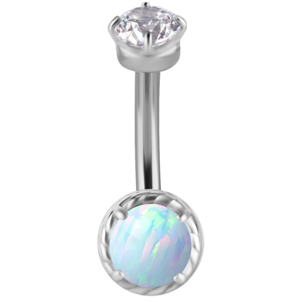 Rookpiercing met Opaal & Zirkonia – Stijlvol & Uniek