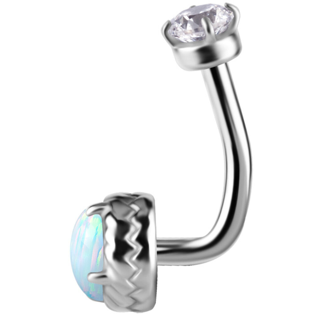 Rookpiercing met Opaal & Zirkonia – Stijlvol & Uniek