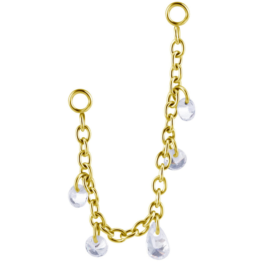 Verbindingsketting voor Piercingringen met Zwevende Zirkonia
