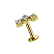 Vergulde Helix Piercing met Drie Zirkonia's – Stralende Luxe