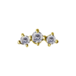 Vergulde Helix Piercing met Drie Zirkonia's – Stralende Luxe