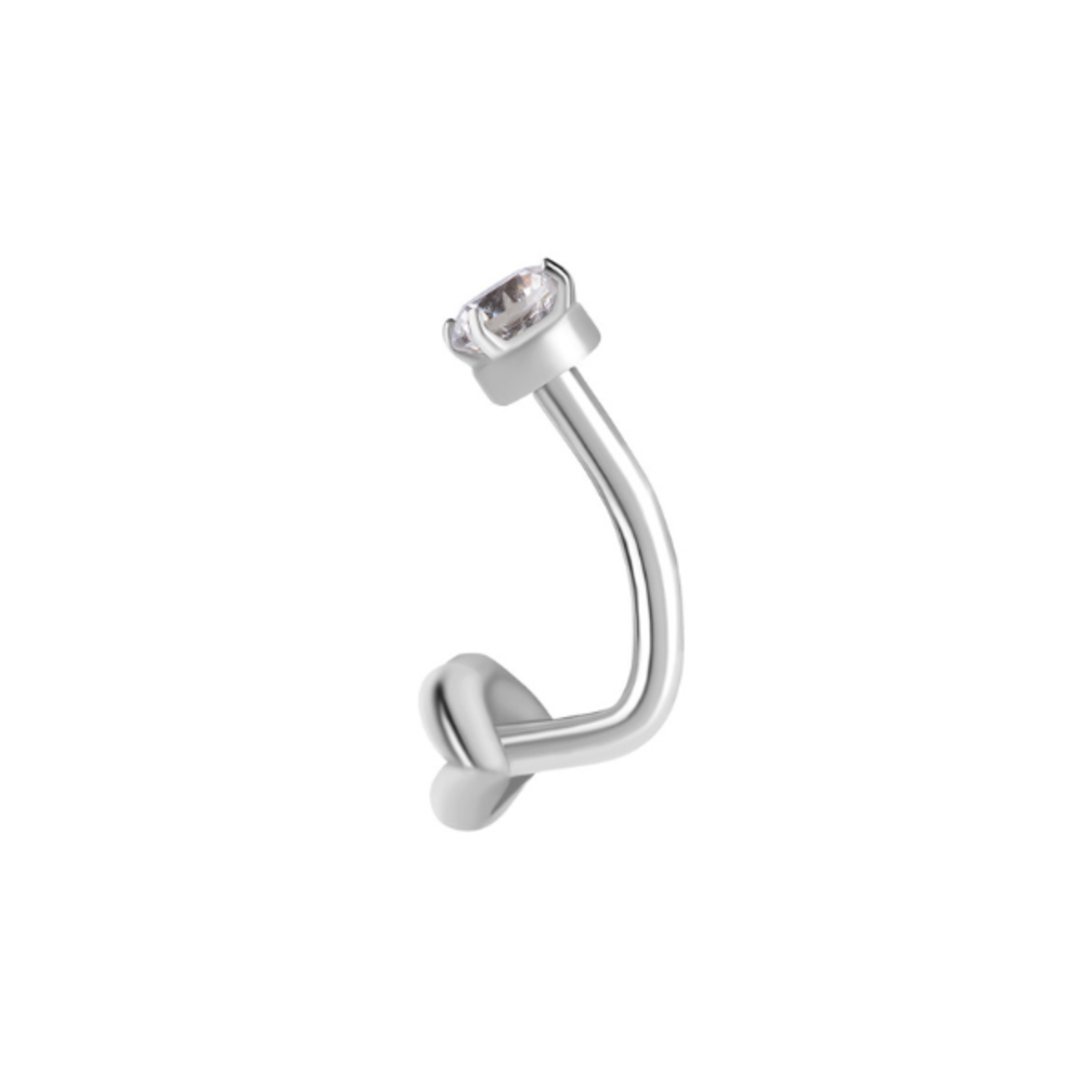 Rook Piercing with Lips Design & Zirconia – Unique & Playful