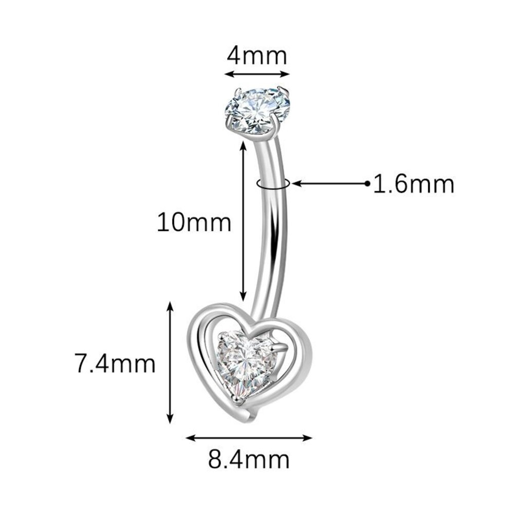 Titanium Heart Navel Piercing – Romantic Style with Ultimate Comfort