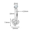 Titanium Heart Navelpiercing – Romantische Stijl met Ultiem Comfort