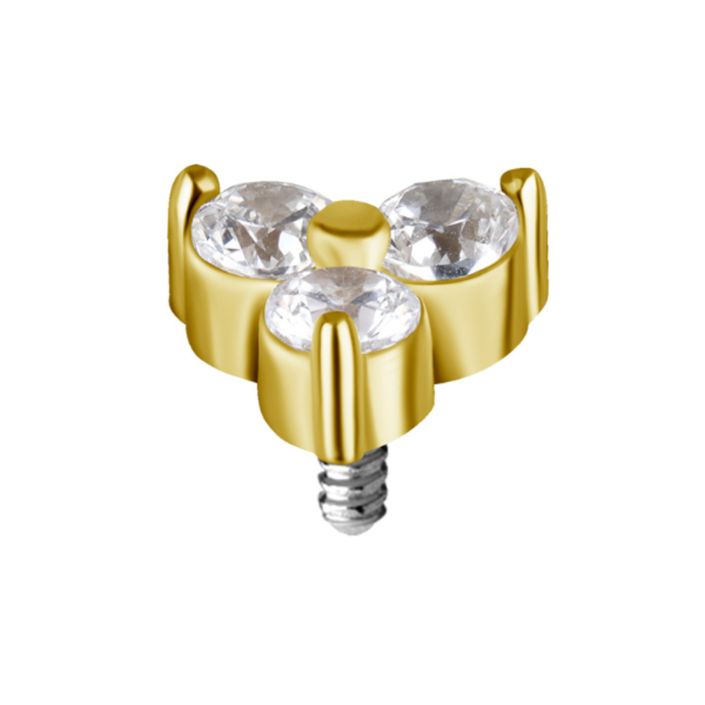 18 Karaat Gouden Oor Piercing  - Bloem  Premium Zirkonia