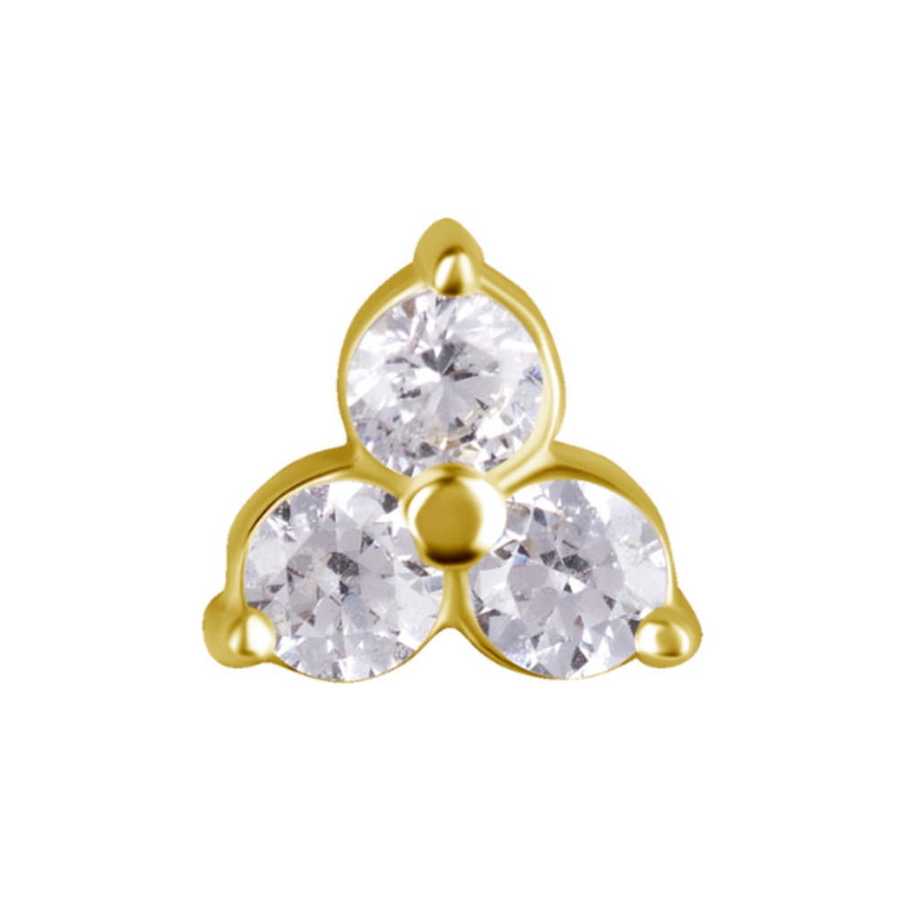 18 Karaat Gouden Oor Piercing  - Bloem  Premium Zirkonia