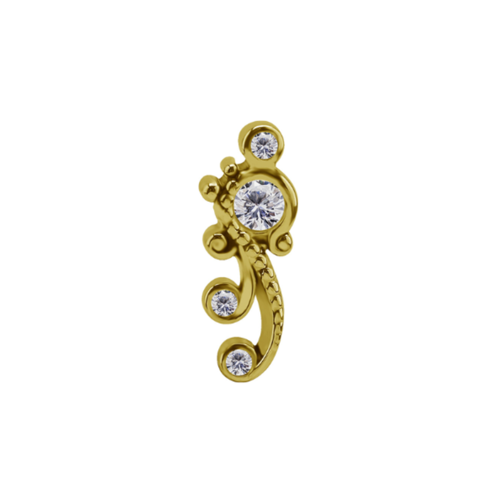 18 Karaat Gouden Oor Piercing  -  Premium Zirkonia