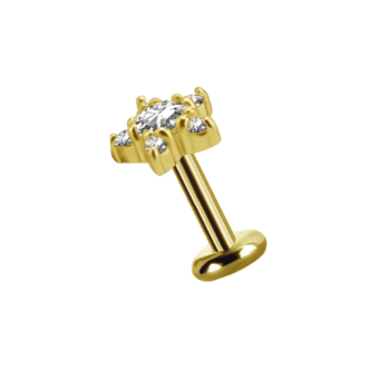 Piercings Works 18 Karaat Gouden Oor Piercing  -  Premium Zirkonia  Ster