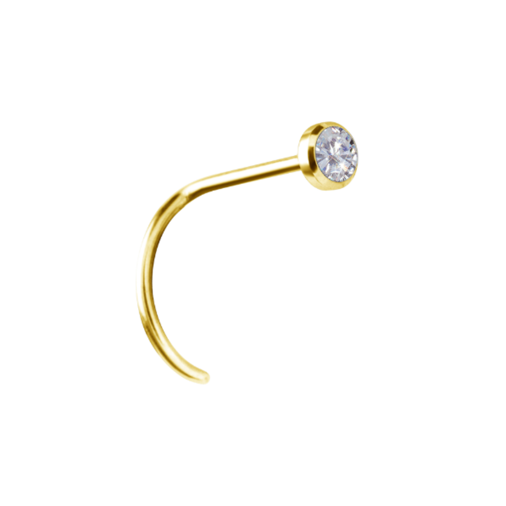 18 Karat Gold Nosestud - Synthetic Diamond