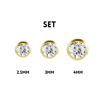 Piercings Works 18 Karat Gold  Ball Set with Premium Cubic Zirconia