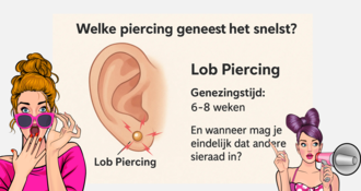 Welke piercing geneest het snelst? (En wanneer mag je eindelijk dat andere sieraad in?)