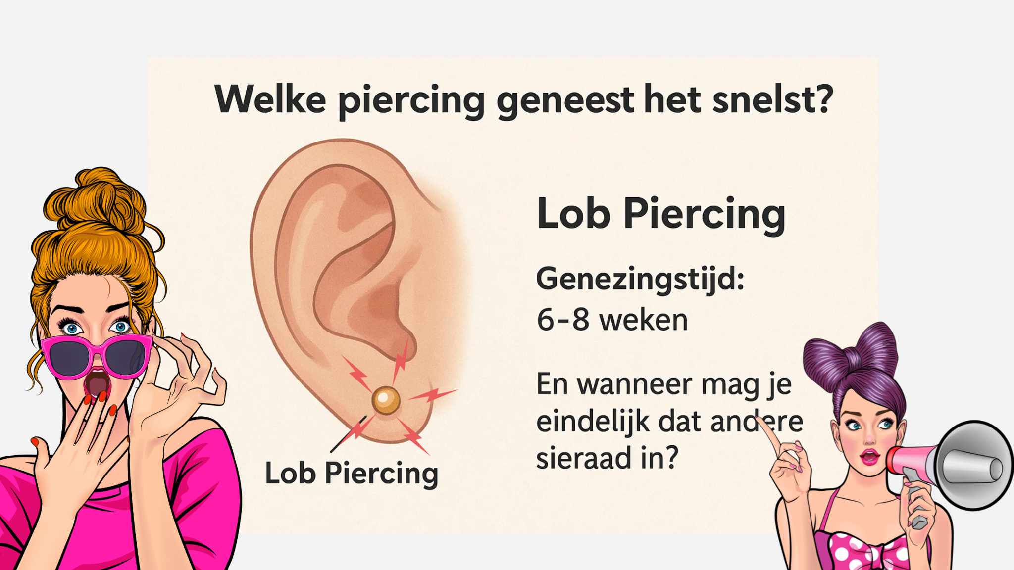 Welke piercing geneest het snelst? (En wanneer mag je eindelijk dat andere sieraad in?)