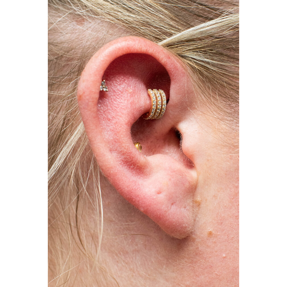 Piercing  Rook Ring - Premium Zirconia