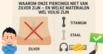 Waarom onze piercings niet van zilver zijn – en welke materialen wél veilig zijn