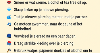 10 zekere manieren om een ontsteking bij je piercing te krijgen