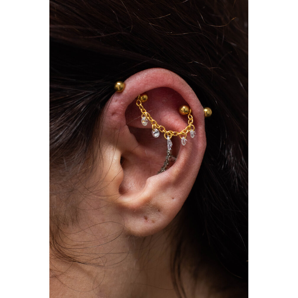 Connecting Chain for Piercing Rings with Floating Zirconia