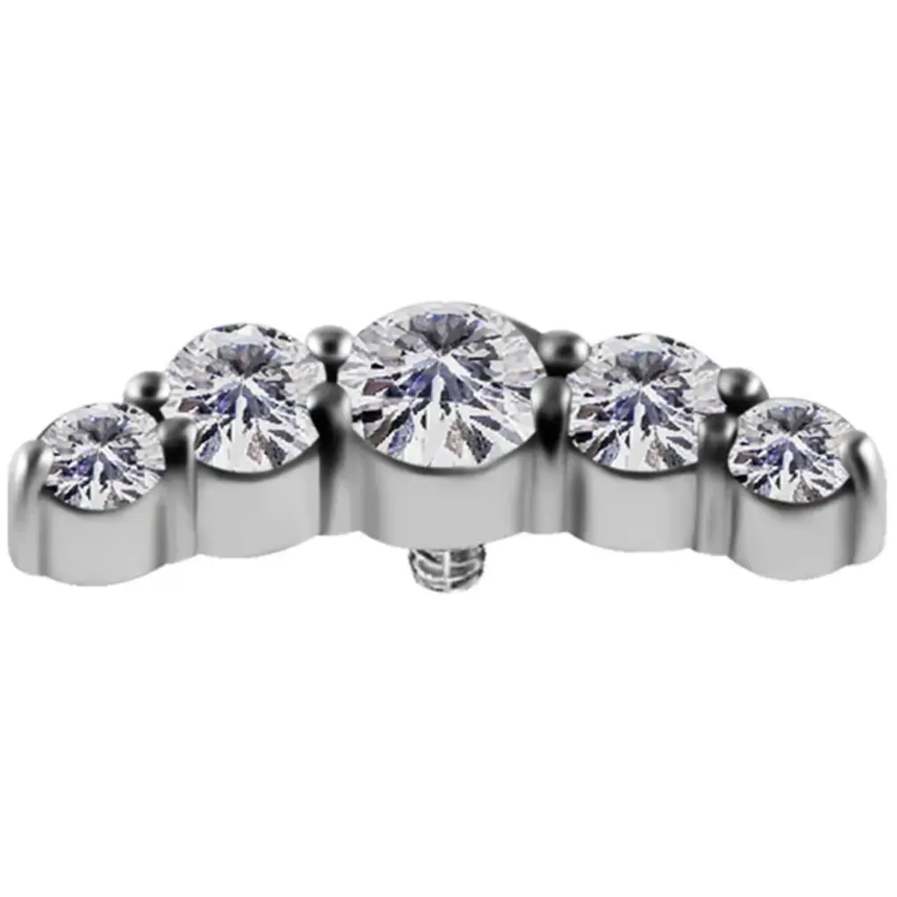 Arc Line Tragus & Helix Piercing van CoCr nikkelvrije legering met Premium Cubic Zirconia – Limited Edition 2026 | Piercings Works