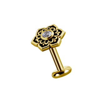 Piercings Works 18 Karat Gold Tragus Piercing - Premium Zirconia Flower
