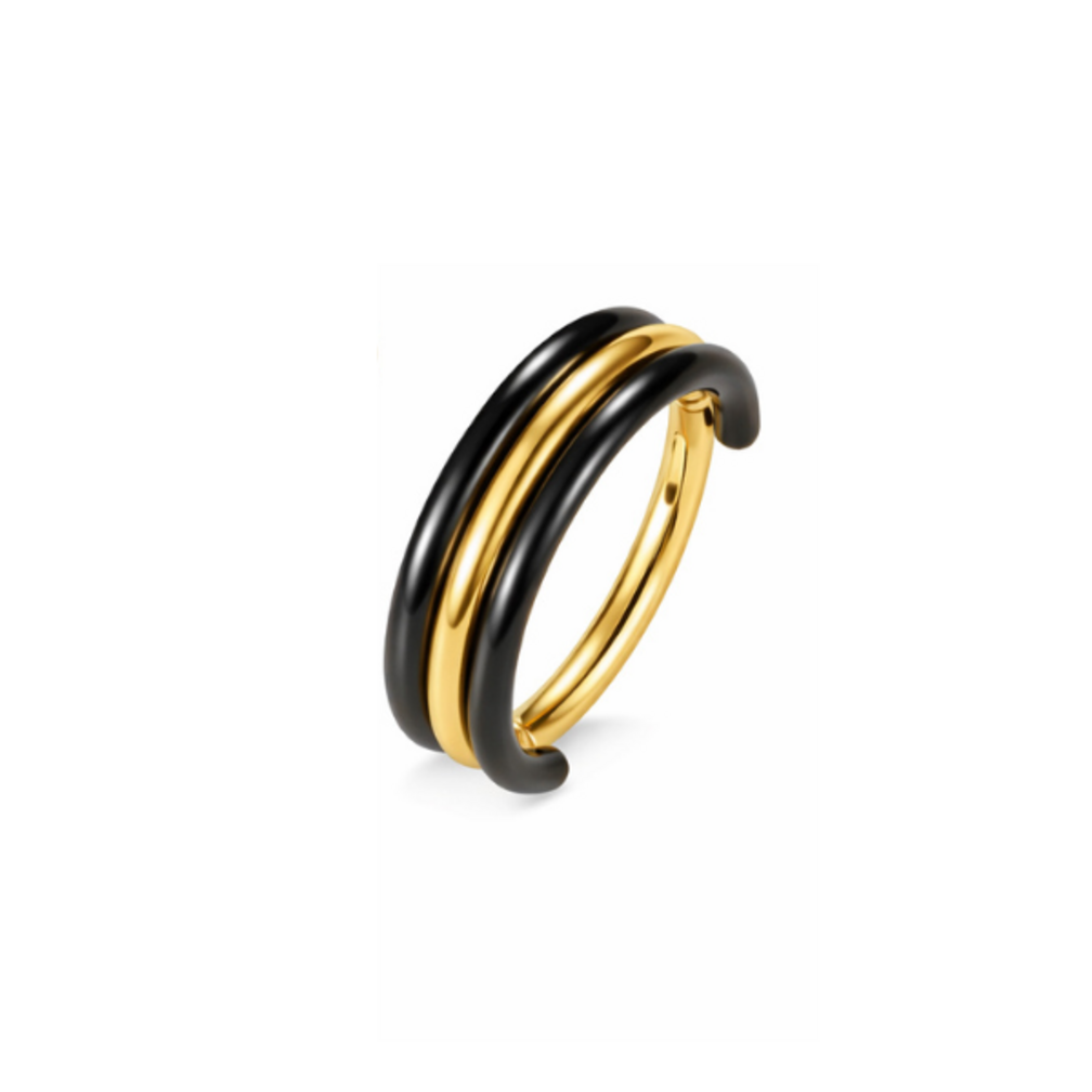 Titanium Ear Piercing Double Band Ring – Titanium or Gold-Plated