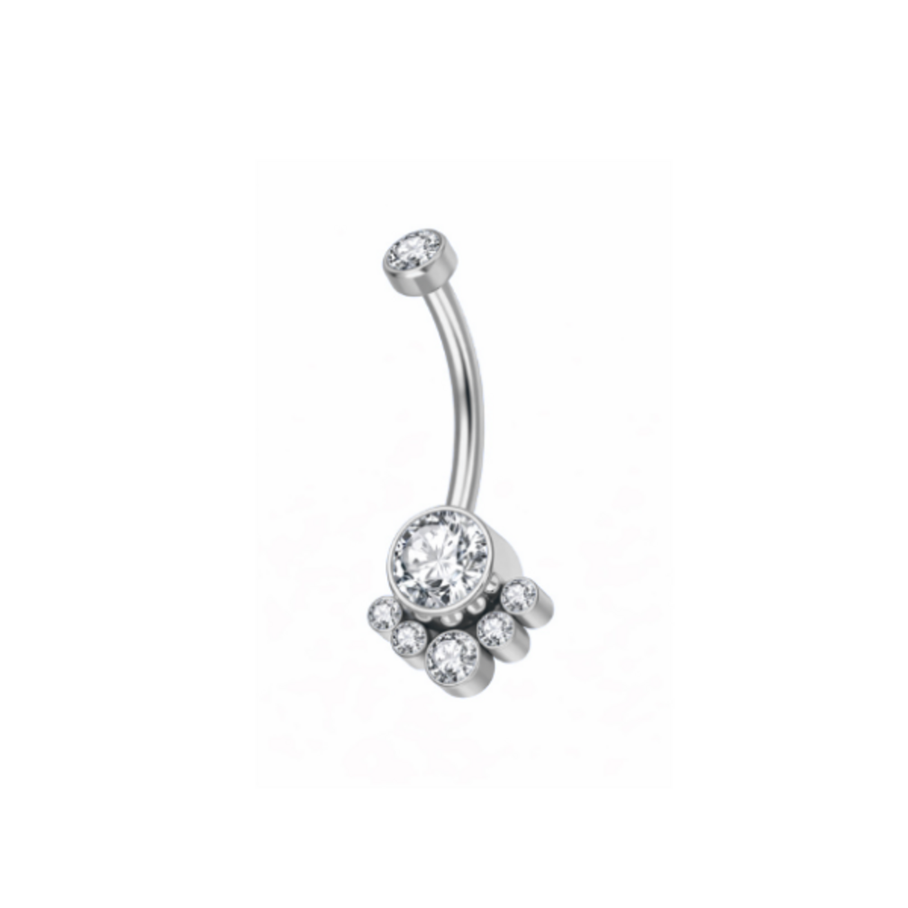 Titanium Navel Piercing met Kristalcluster