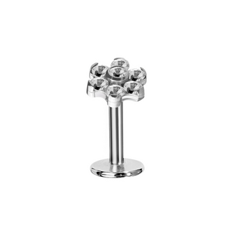 Piercings Works Titanium Barbell - Premium Zirkonia Bloem