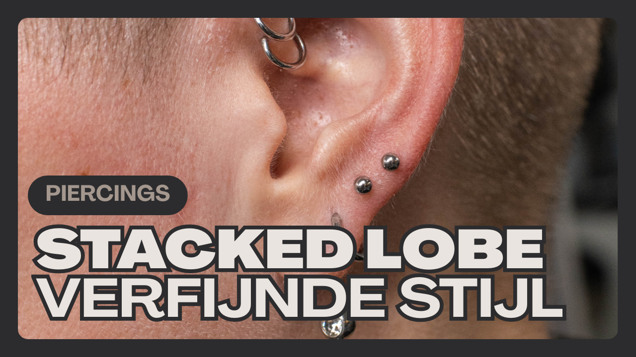 Stacked lobe piercing: verfijnde stijl met meerdere oorlel-piercings