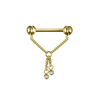 Piercings Works Chirurgisch Stalen Tepel Barbell - Premium Zirkonia