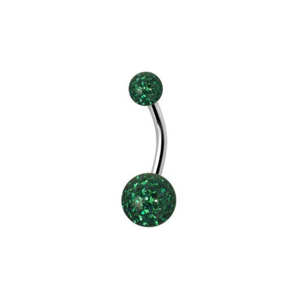 Navel Piercing enige echte met Smaragd Groen Premium Zirkonia