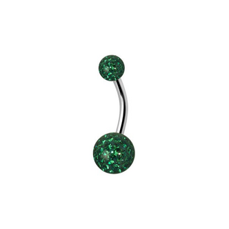 Piercings Works Navel Piercing enige echte met Smaragd Groen Premium Zirkonia