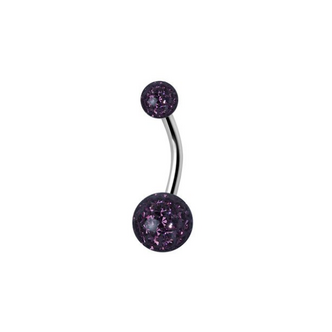 Piercings Works Navel Piercing enige echte met Amethist Paars Premium Zirkonia