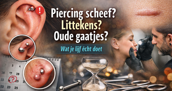 Mijn piercing staat niet recht, krijg ik littekens, gaat het gaatje dicht of kan ik een oud gaatje opnieuw gebruiken?