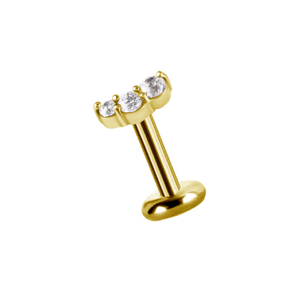 Premium Cubic Zirconia Drie-Steen Oorpiercing