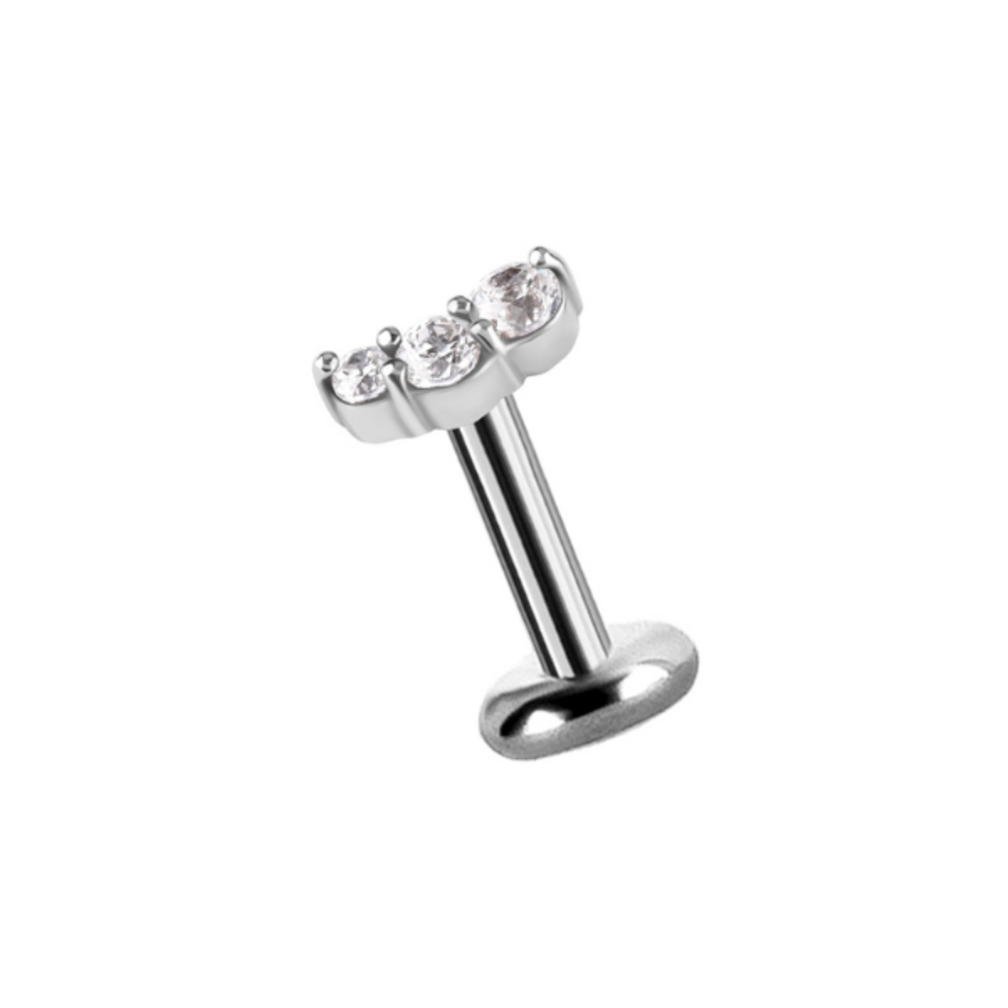 Premium Cubic Zirconia Drie-Steen Oorpiercing