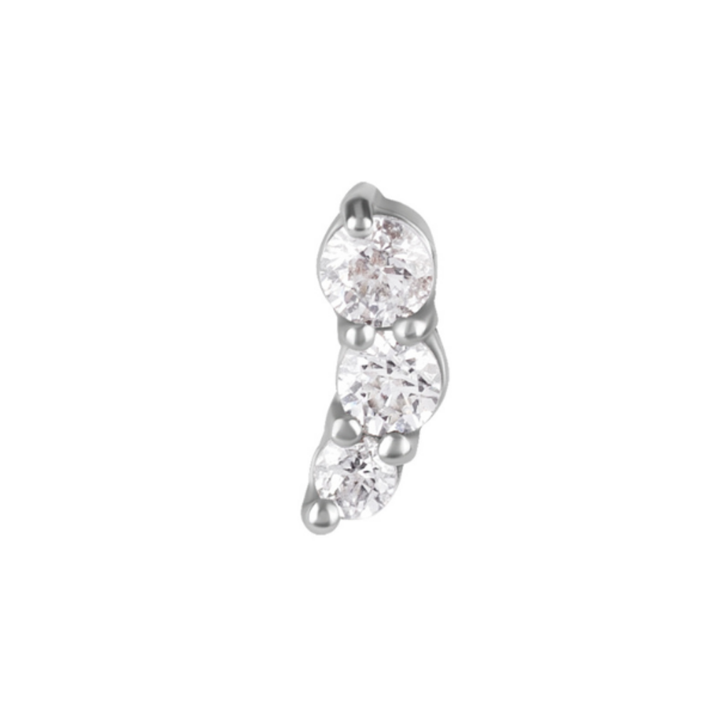 Premium Cubic Zirconia Drie-Steen Oorpiercing