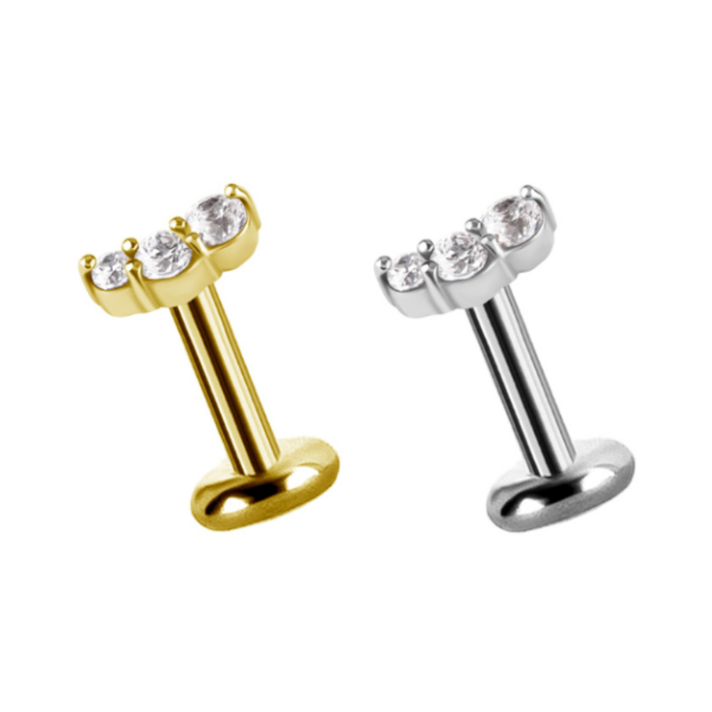 Premium Cubic Zirconia Drie-Steen Oorpiercing