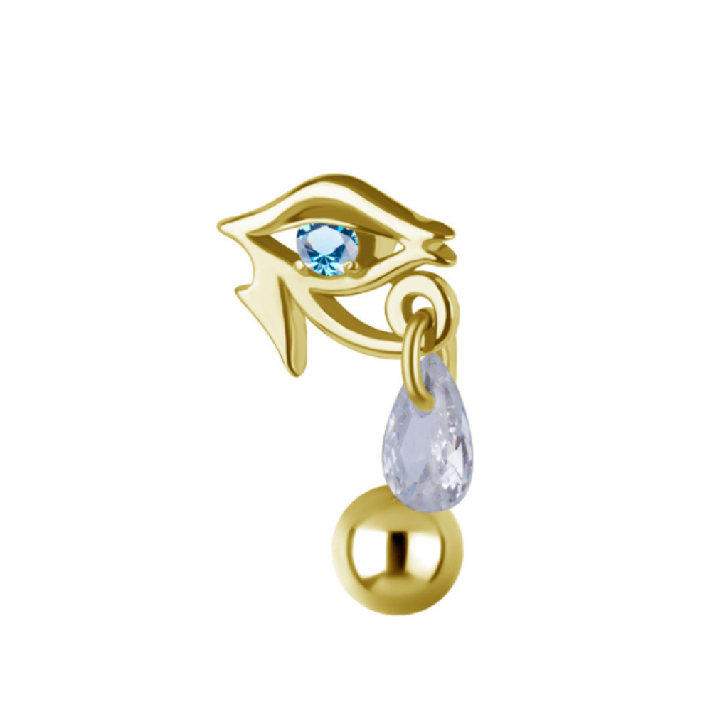 Navelpiercing met Oog Design & Druppel Hanger