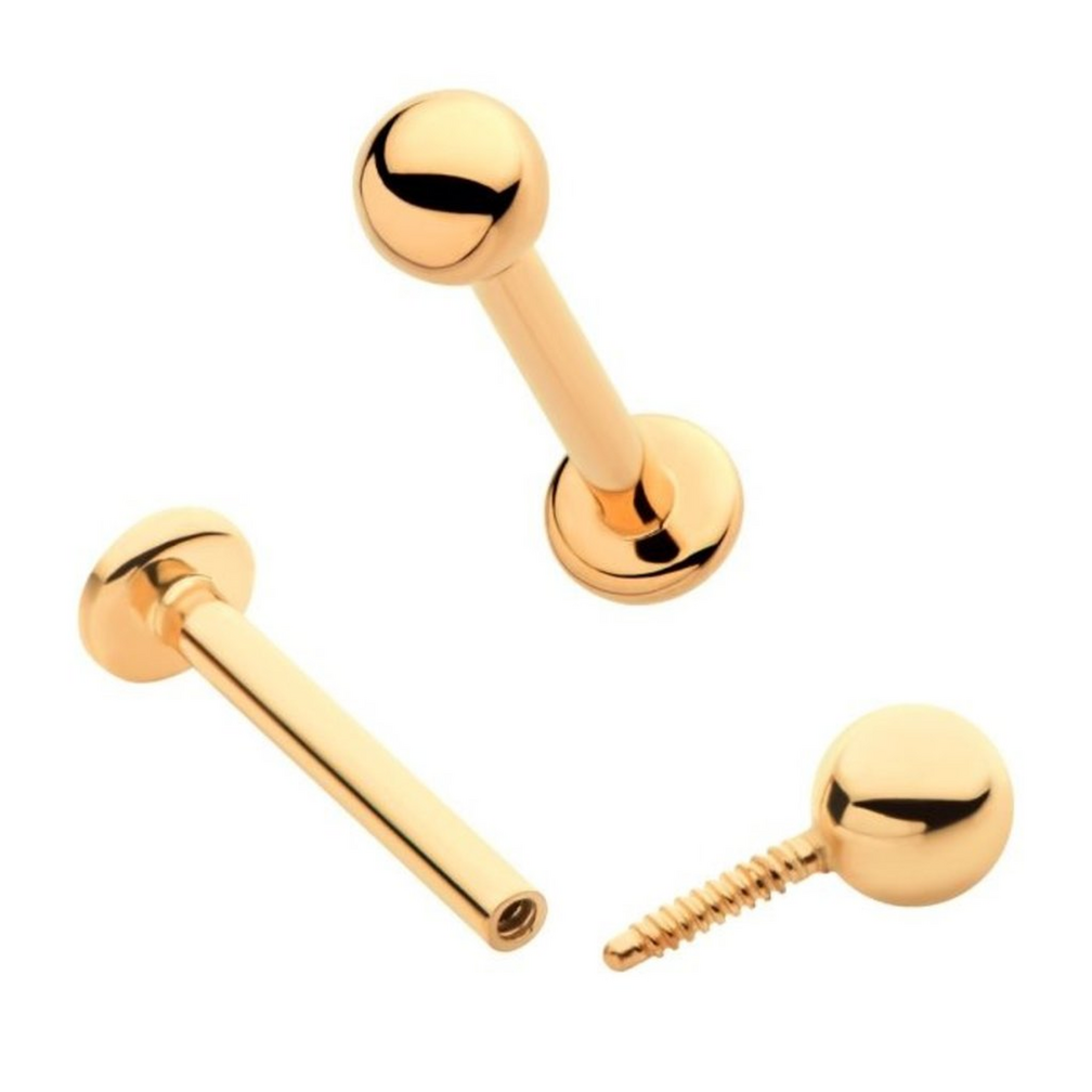 14 Karat Solid Gold Barbell - Basic